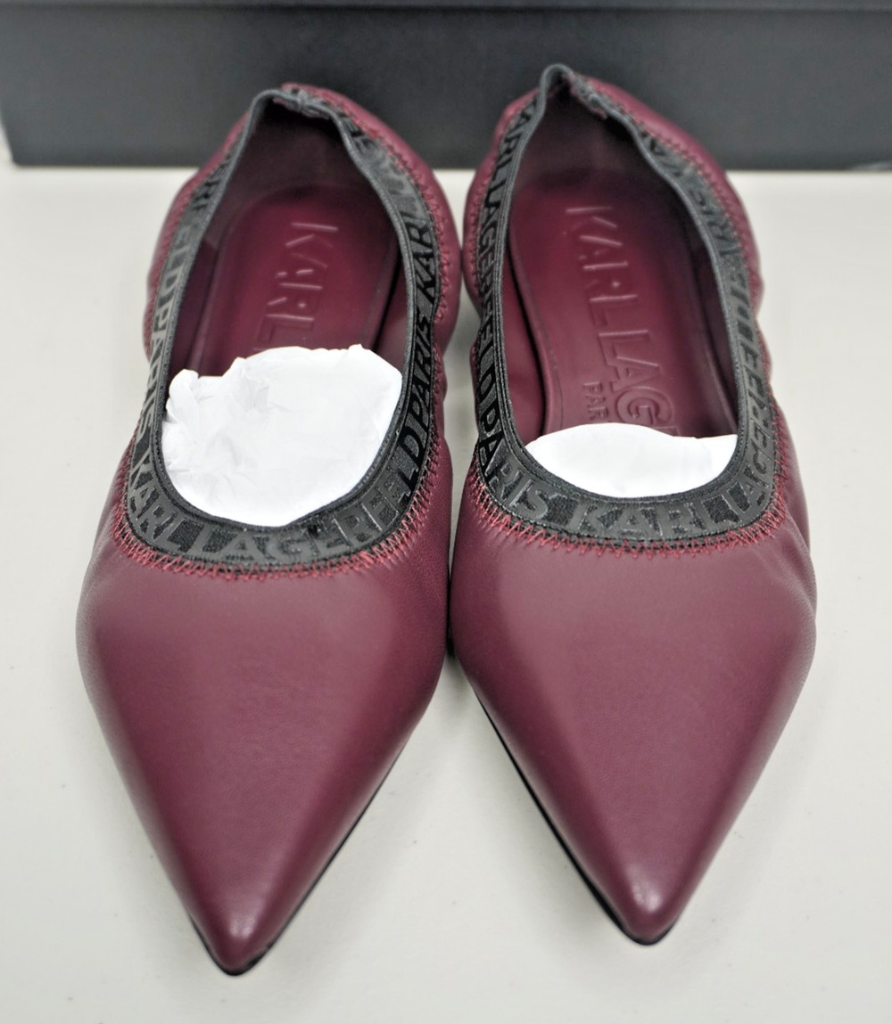 Karl Lagerfeld Paris Women's Vinette-Ballet Flat Wine Sz 6.5 NWB KL347160